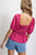 Taylor Satin Ruched Top - Fuchsia