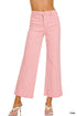 Zenana Acid Washed High Waist Bootcut Jeans - Pink