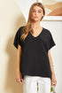Andree Textured Solid Top - Black