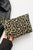 Leopard Canvas Travel Clutch Bag - Khaki