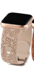 38-41MM Floral Silicone Watch Band - Taupe