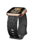 42-45MM Leopard Silicone Watch Band - Black