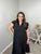 Nicole Ruffle Sleeve Midi Dress - Black