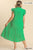 Nicole Ruffle Sleeve Midi Dress - Kelly Green